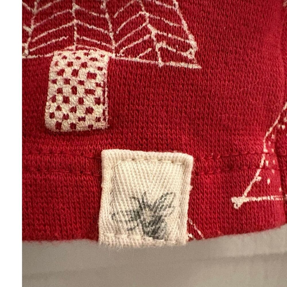 Burts Bees Baby 2 Piece Red Pajamas Organic Cotton Medium Christmas Trees - Picture 12 of 12